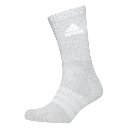 Heather Grey - Lifestyle - Adidas Womens-Ladies Logo Crew Socks (Pack of 3)