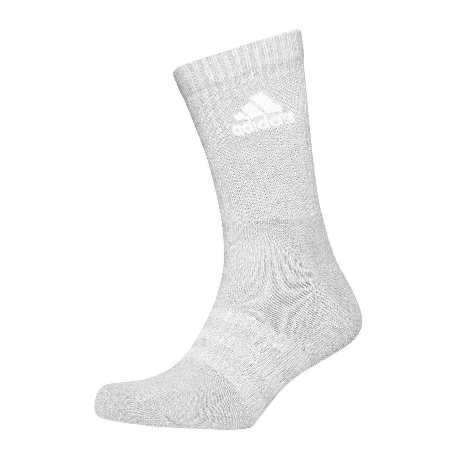 Heather Grey - Lifestyle - Adidas Womens-Ladies Logo Crew Socks (Pack of 3)