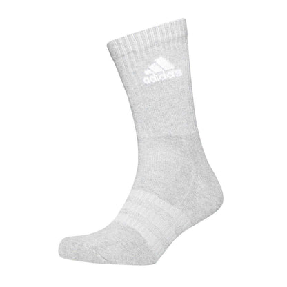 Heather Grey - Lifestyle - Adidas Womens-Ladies Logo Crew Socks (Pack of 3)