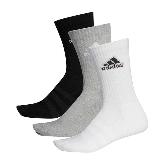 Heather Grey - Front - Adidas Womens-Ladies Logo Crew Socks (Pack of 3)