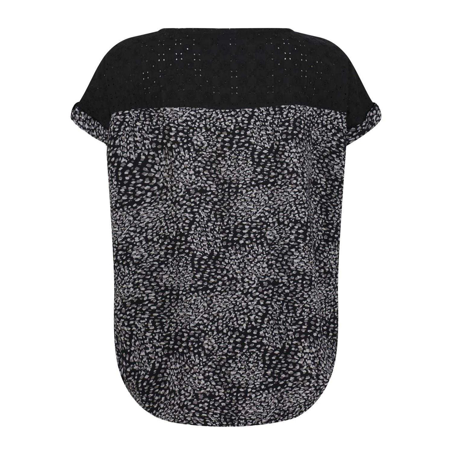 Black - Back - Regatta Womens-Ladies Jaida Abstract Rolled Short Sleeves Shell Blouse