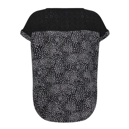 Black - Back - Regatta Womens-Ladies Jaida Abstract Rolled Short Sleeves Shell Blouse