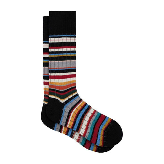Multicoloured - Front - Paul Smith Unisex Adult Striped Crew Socks