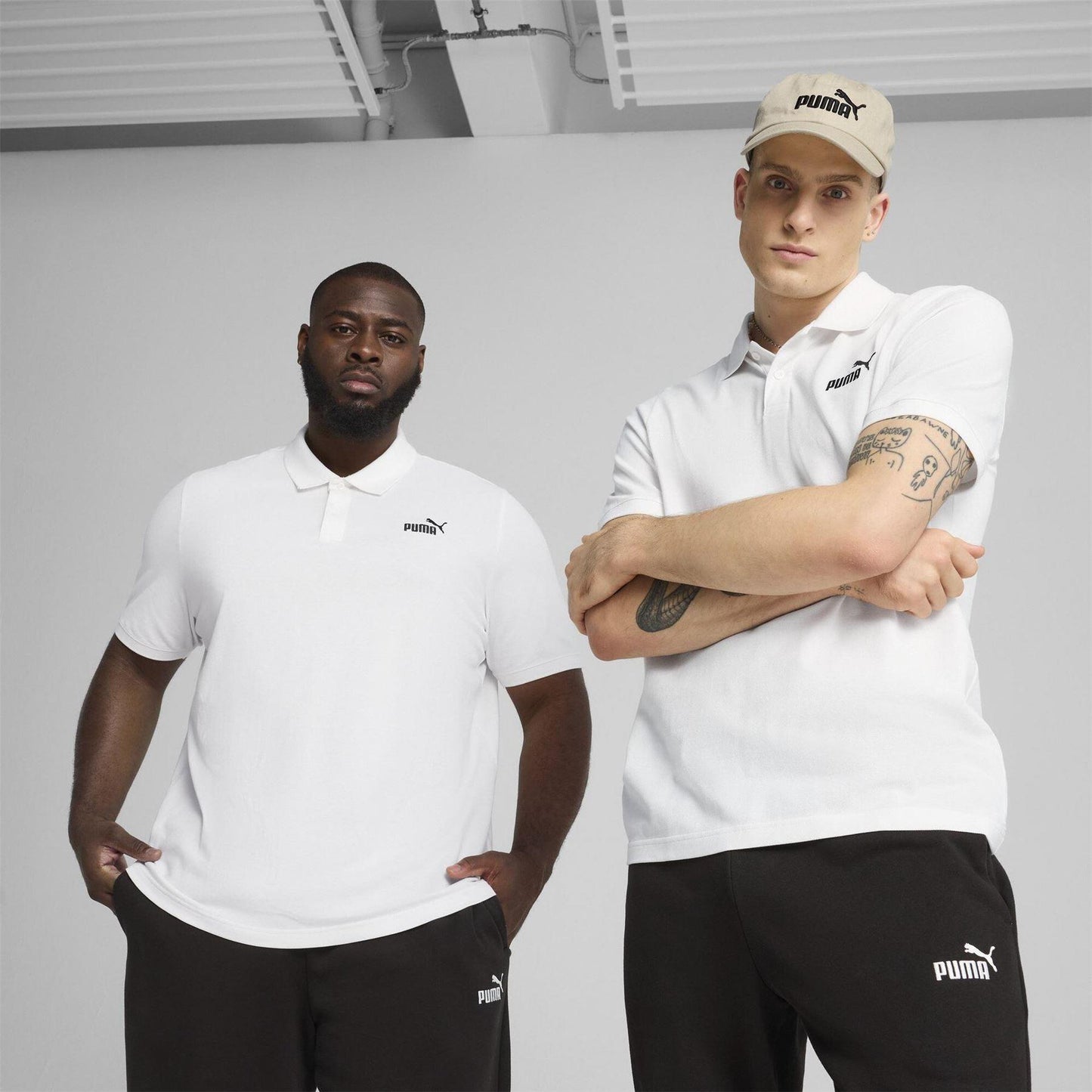 White - Back - Puma Mens Logo Pique Classic Polo Shirt