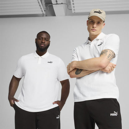 White - Back - Puma Mens Logo Pique Classic Polo Shirt