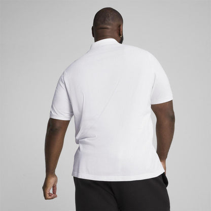 White - Pack Shot - Puma Mens Logo Pique Classic Polo Shirt