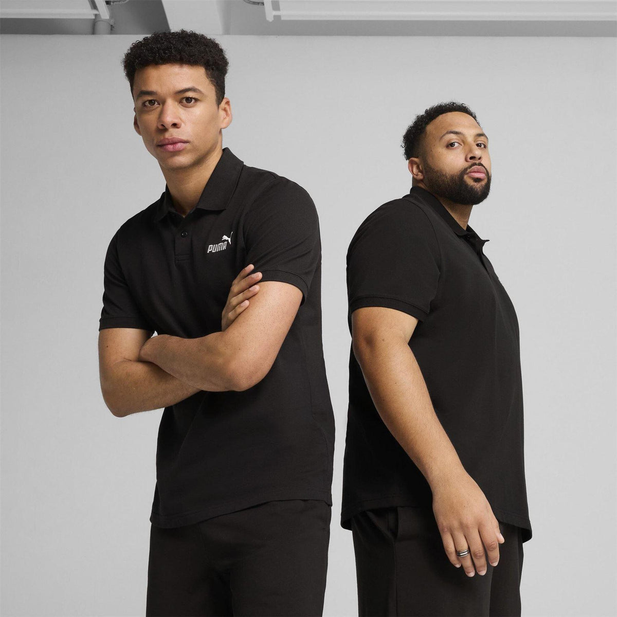 Black - Back - Puma Mens Logo Pique Classic Polo Shirt