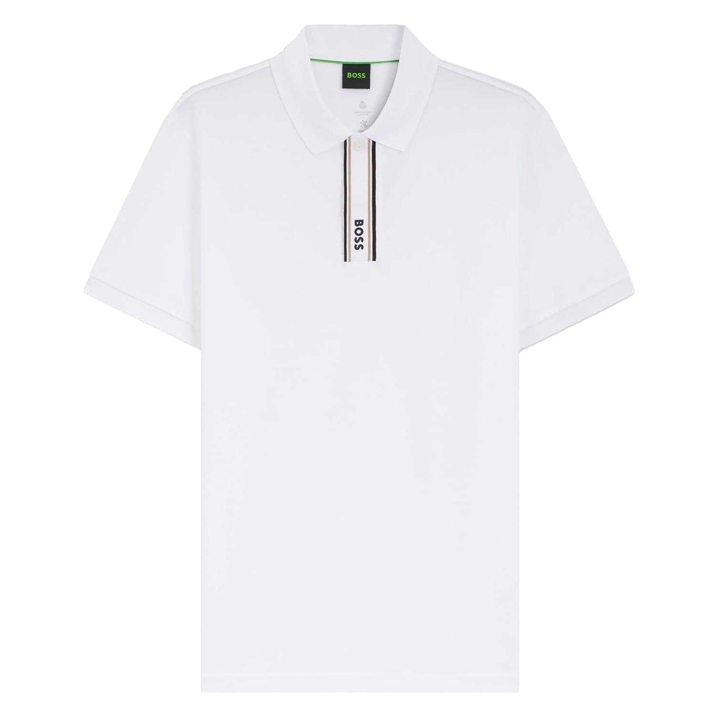 White - Front - Boss Mens Logo Regular Polo Shirt