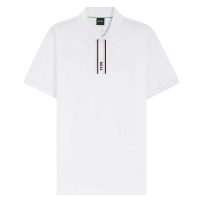 White - Front - Boss Mens Logo Regular Polo Shirt