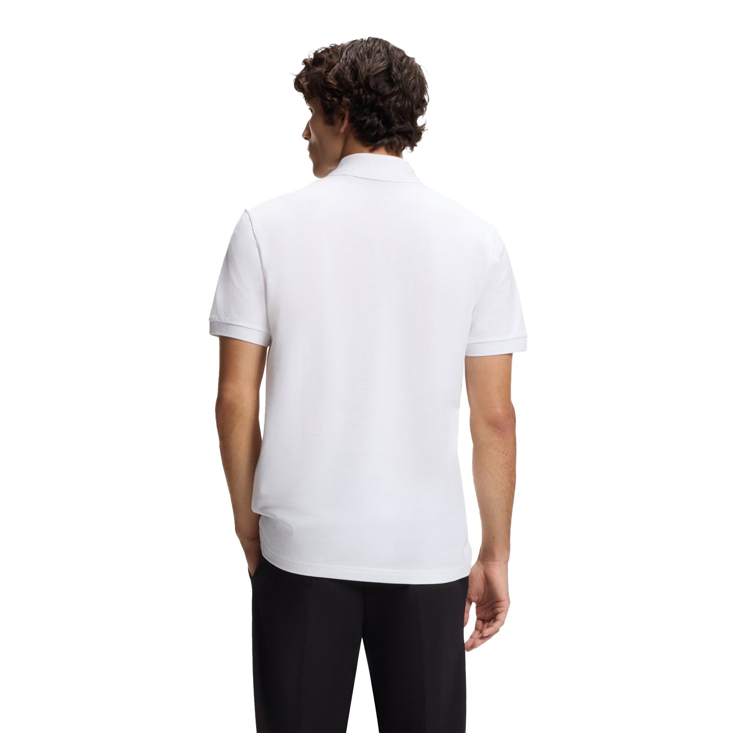 White - Back - Boss Mens Logo Regular Polo Shirt
