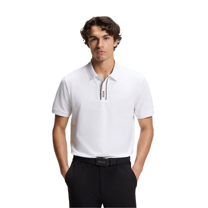 White - Side - Boss Mens Logo Regular Polo Shirt