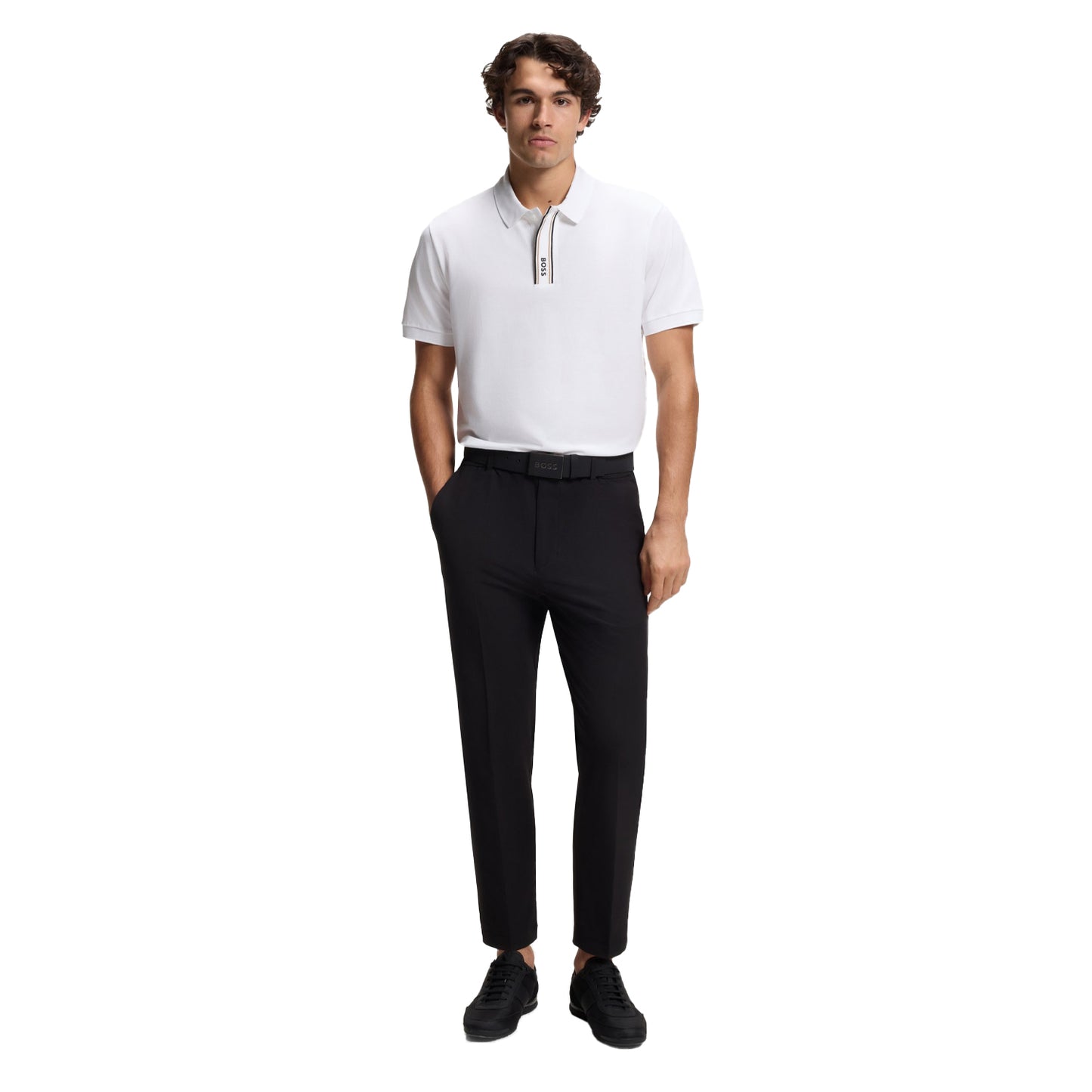 White - Lifestyle - Boss Mens Logo Regular Polo Shirt