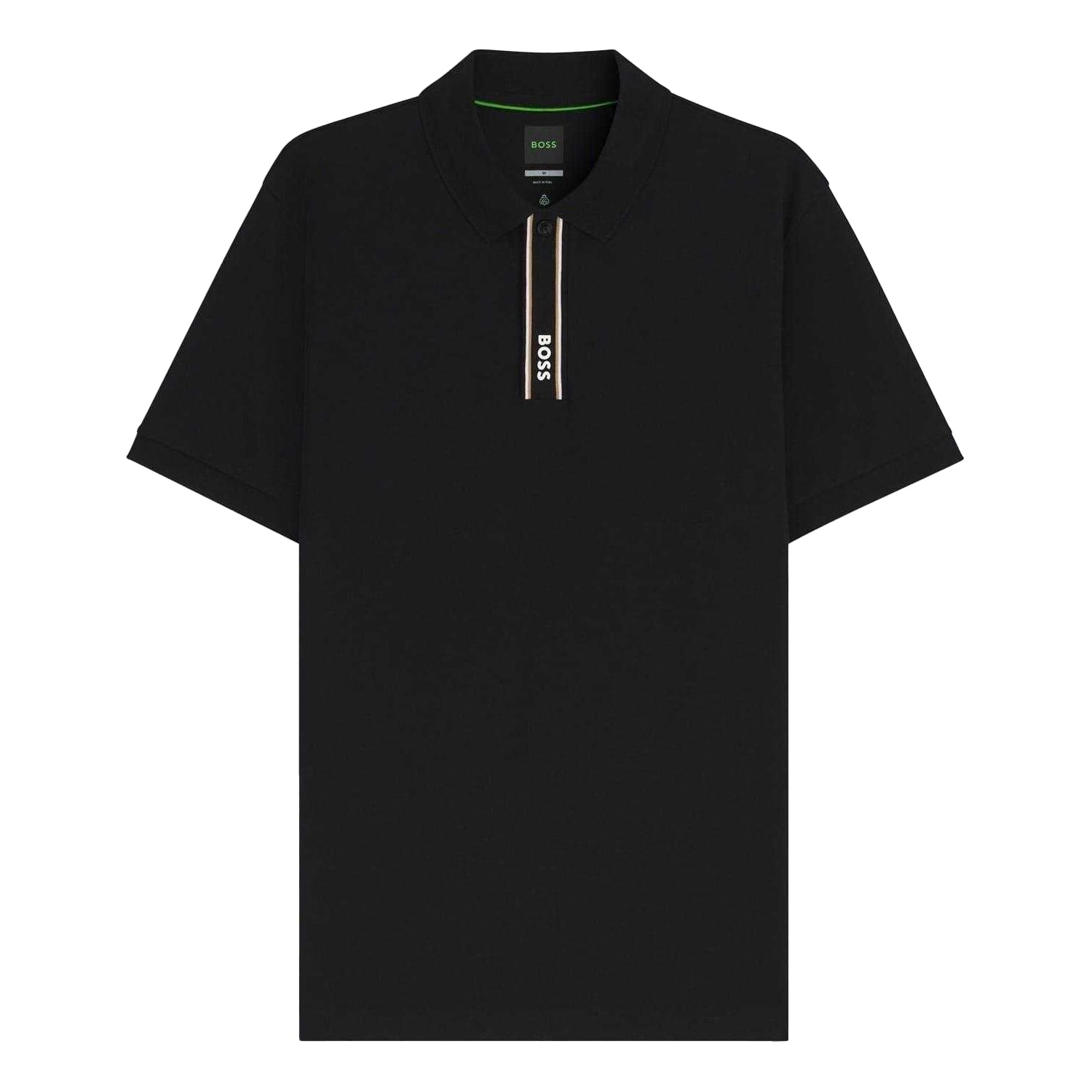 Black - Front - Boss Mens Logo Regular Polo Shirt