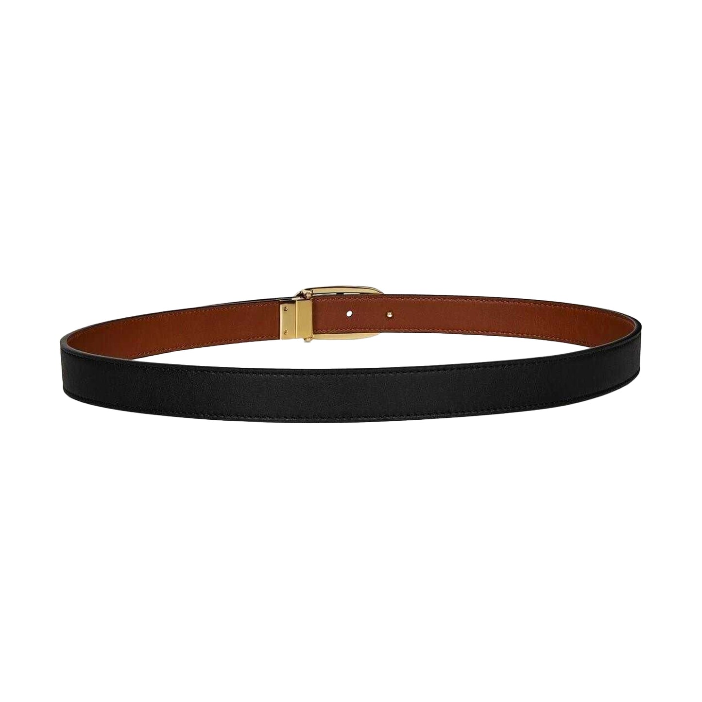 Black-Tan - Lifestyle - Ralph Lauren Womens-Ladies Logo Leather Reversible Belt