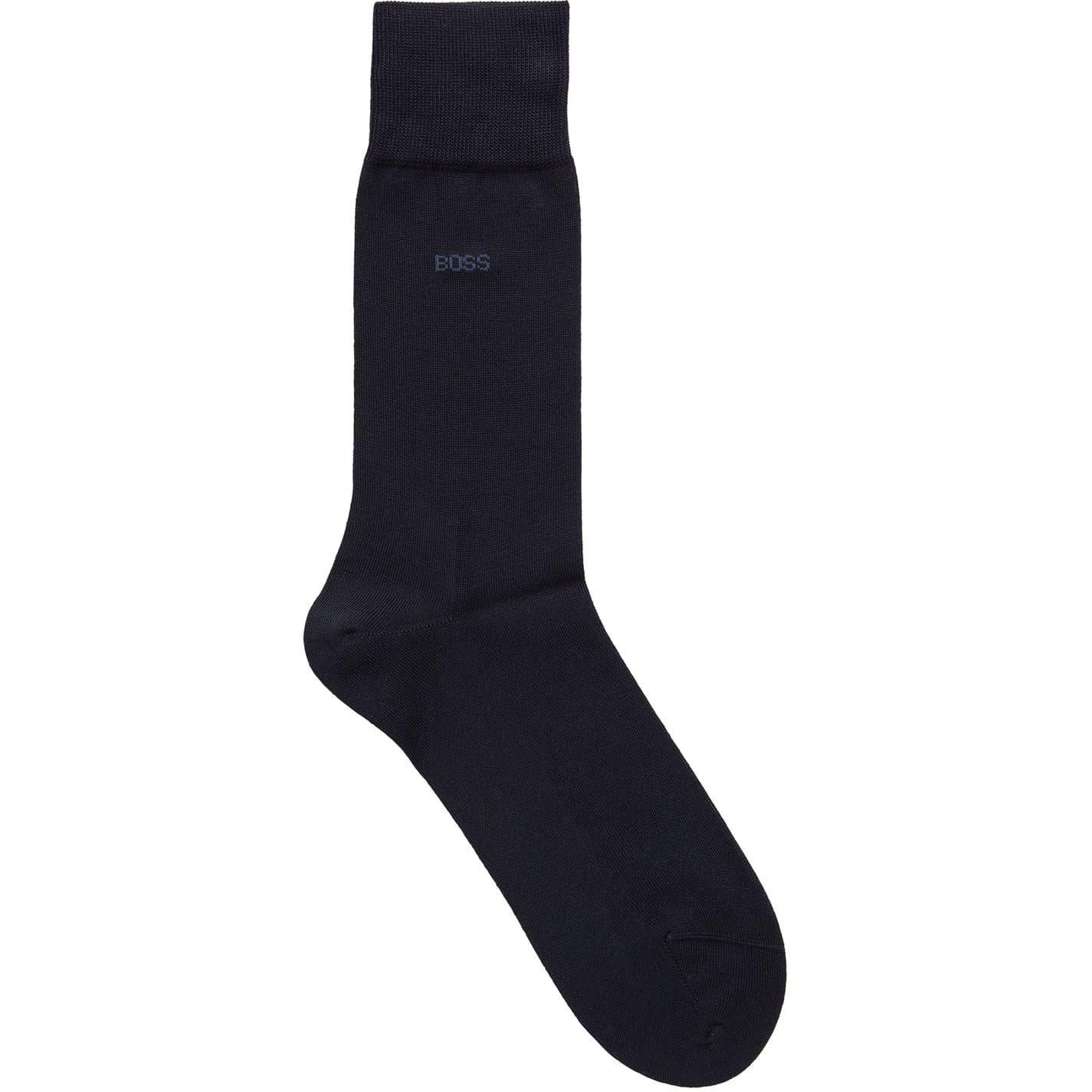Navy - Front - Boss Mens Plain Lightweight Socks