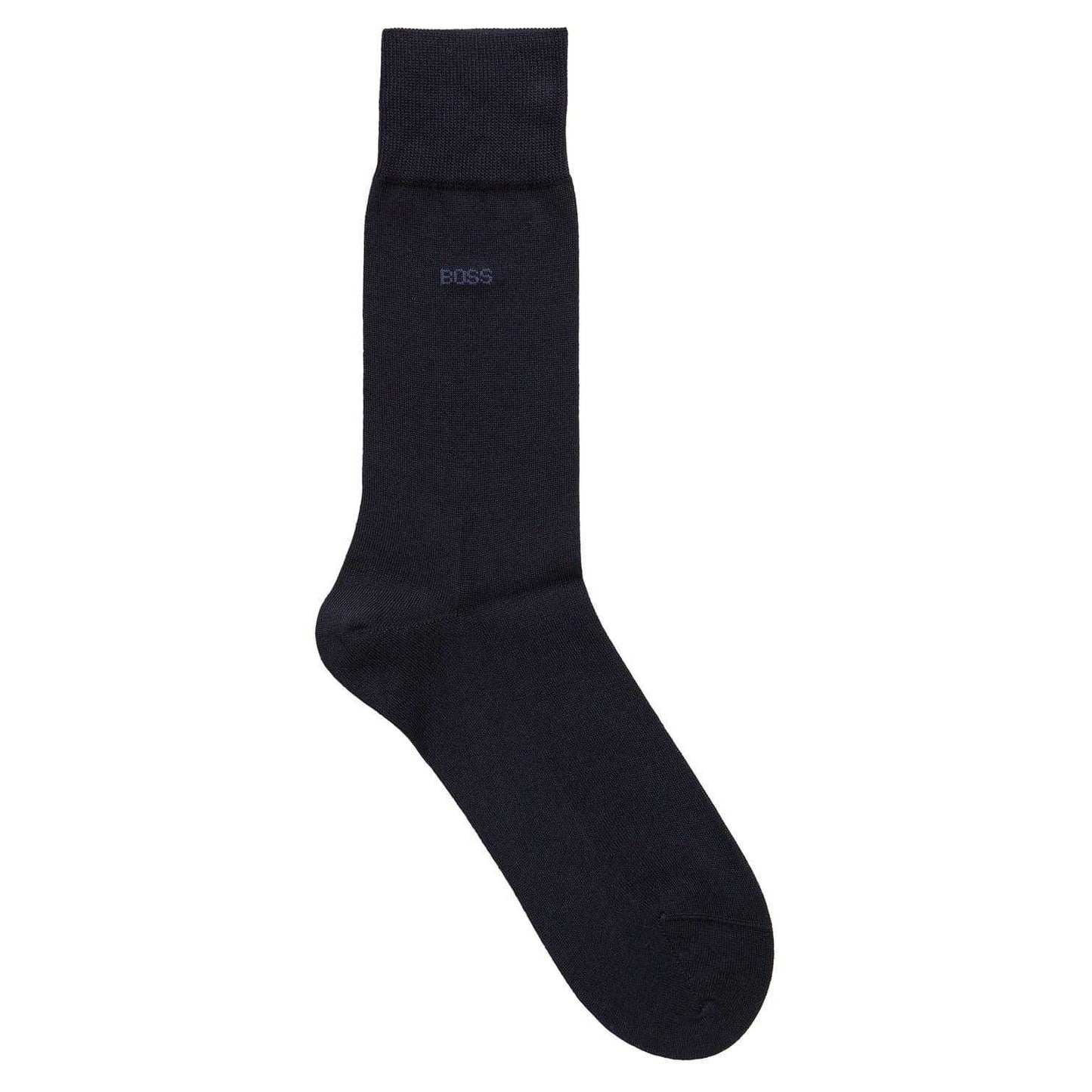 Navy - Front - Boss Mens Plain Lightweight Socks