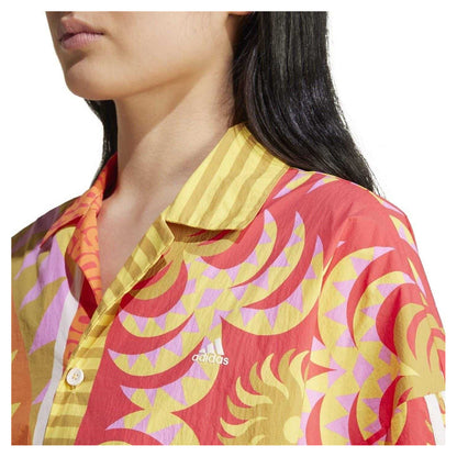 Pink - Side - Adidas Womens-Ladies Farm Rio Short-Sleeved Shirt