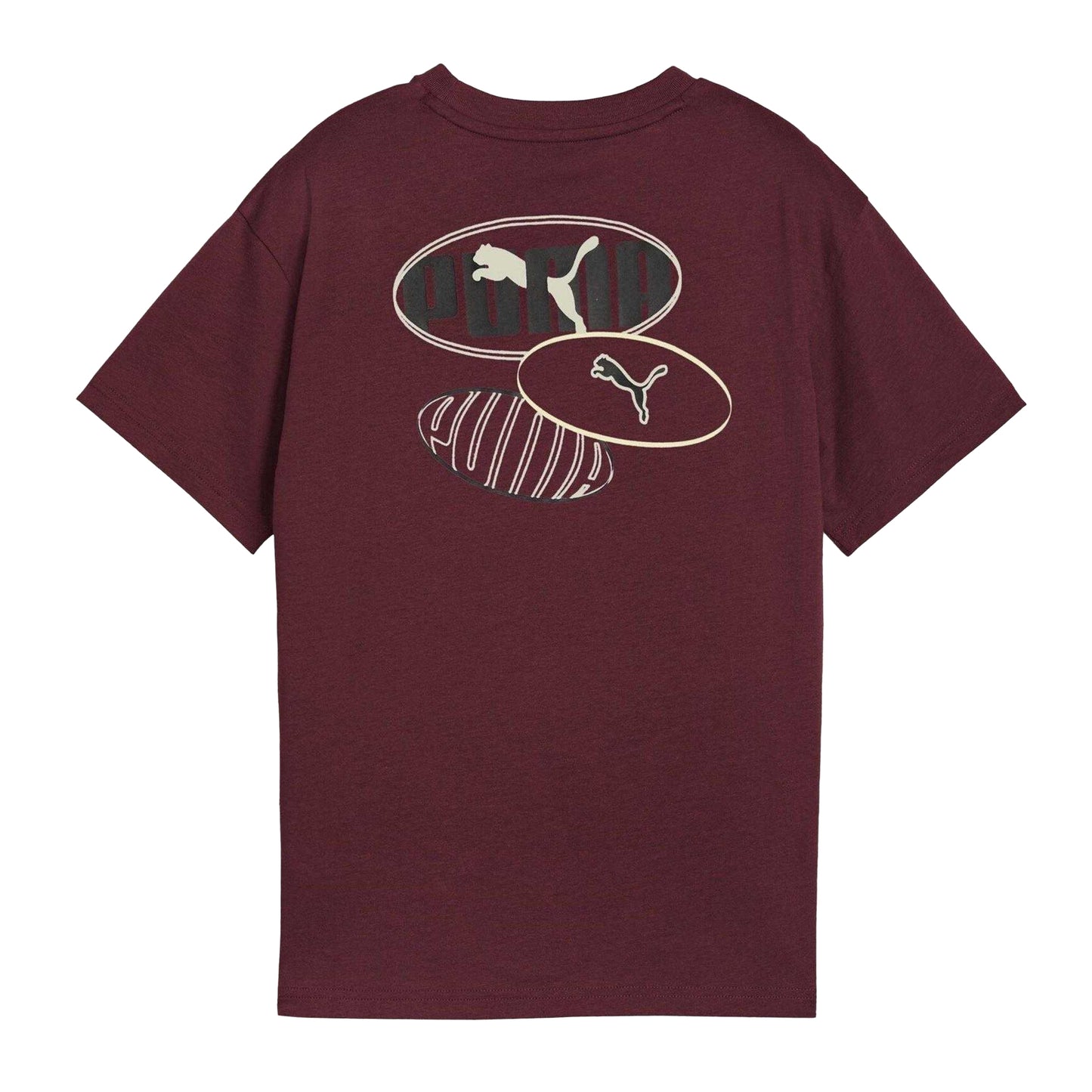 Burgundy - Back - Puma Childrens-Kids Essentials Logo Regular T-Shirt