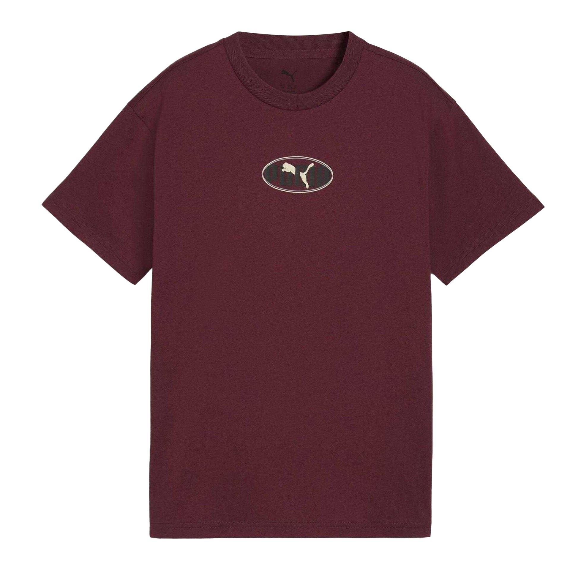 Burgundy - Front - Puma Childrens-Kids Essentials Logo Regular T-Shirt