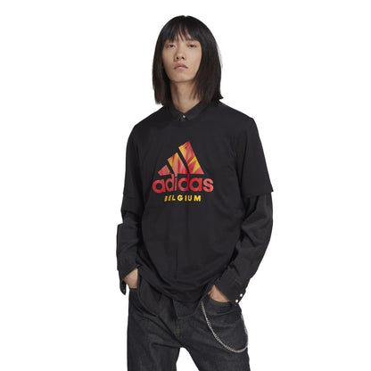 Black - Side - Adidas Mens Belgium Graphic T-Shirt