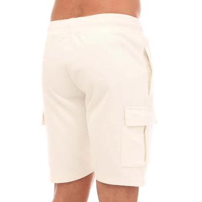 White - Back - Established Mens Unwashed Cargo Shorts