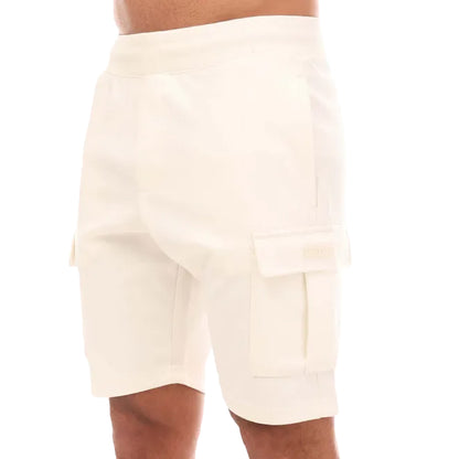 White - Side - Established Mens Unwashed Cargo Shorts