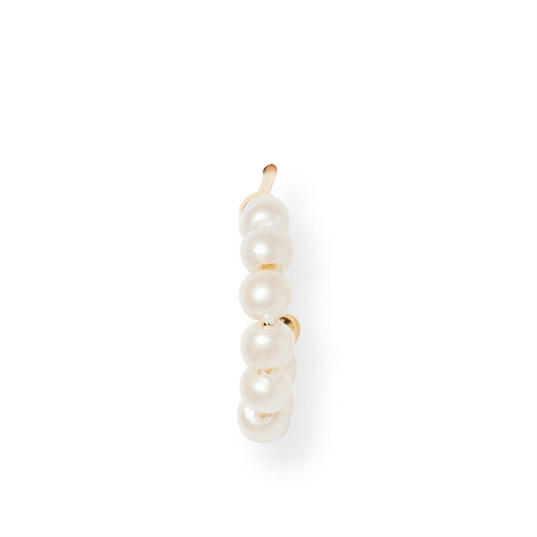 White - Back - Kate Spade Pearl Hoop Earrings