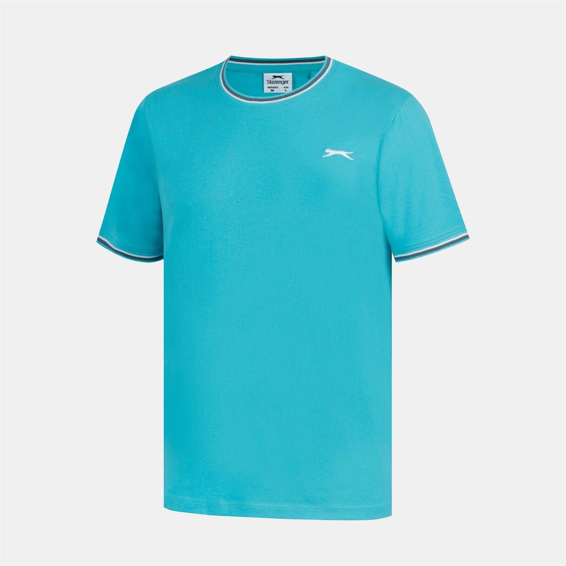 Light Teal - Back - Slazenger Mens Cotton T-Shirt