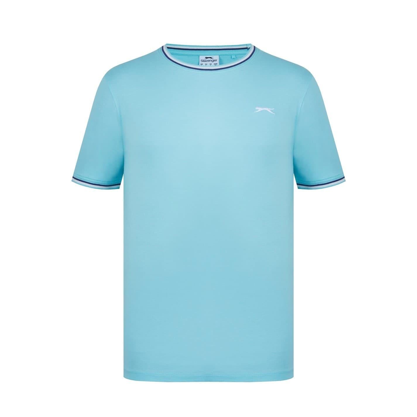 Aqua - Front - Slazenger Mens Cotton T-Shirt
