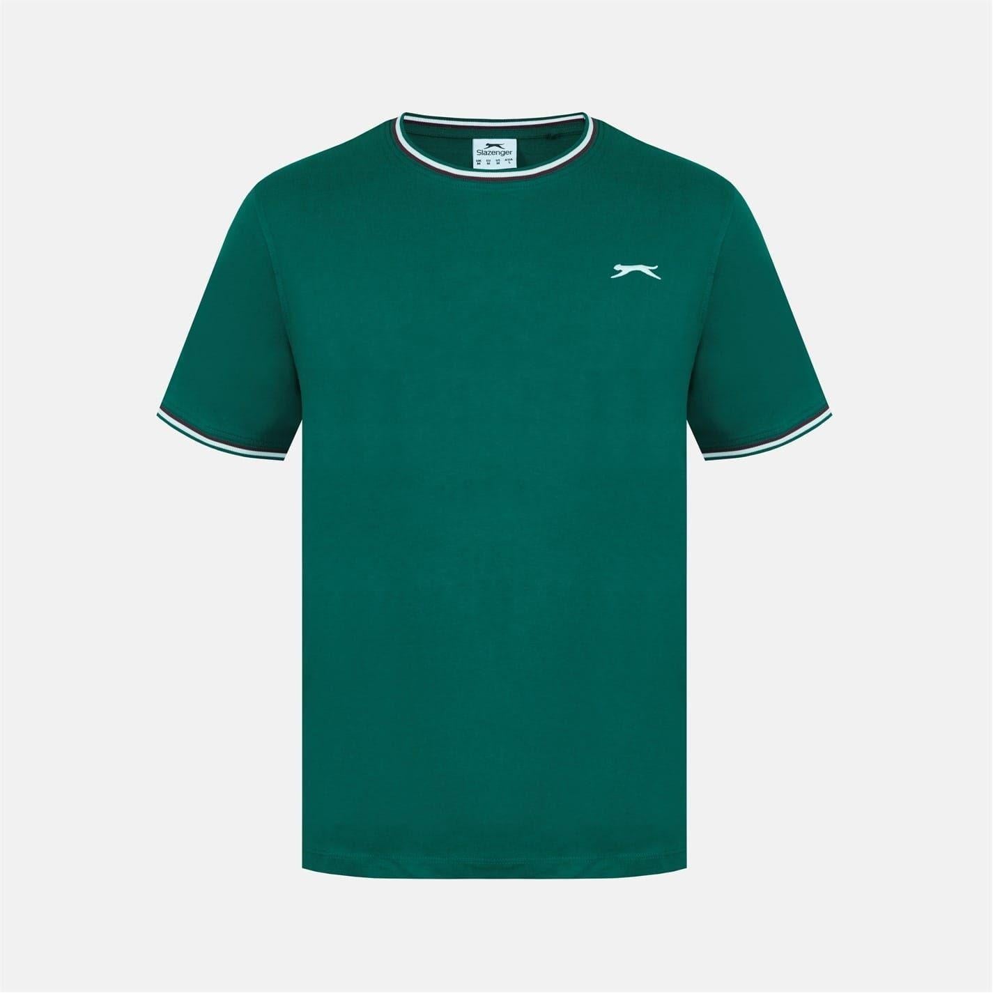 Bottle Green - Front - Slazenger Mens Cotton T-Shirt