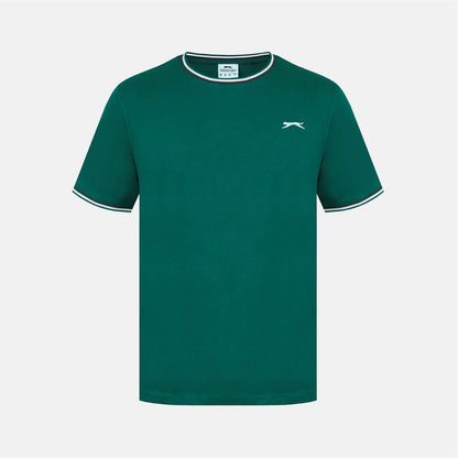Bottle Green - Front - Slazenger Mens Cotton T-Shirt