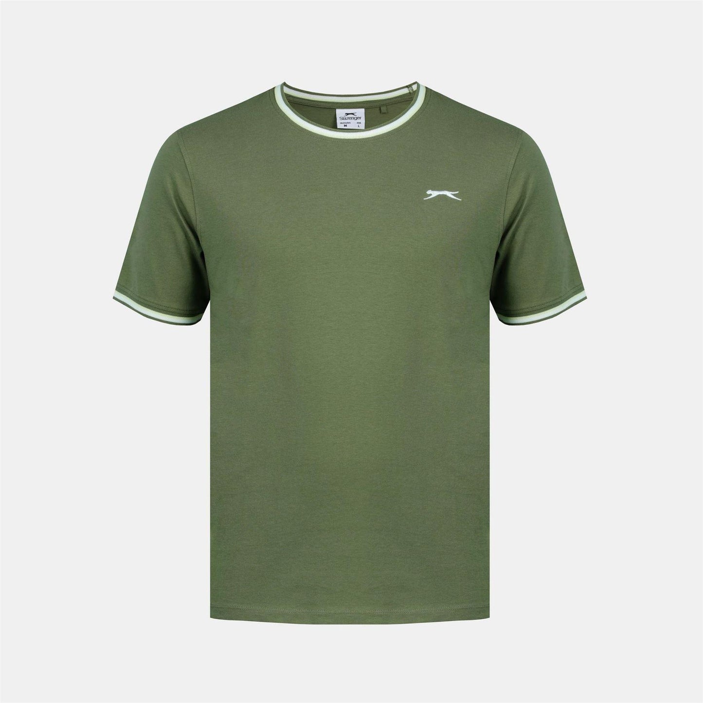 Khaki Green - Front - Slazenger Mens Cotton T-Shirt