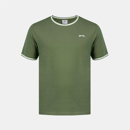 Khaki Green - Front - Slazenger Mens Cotton T-Shirt