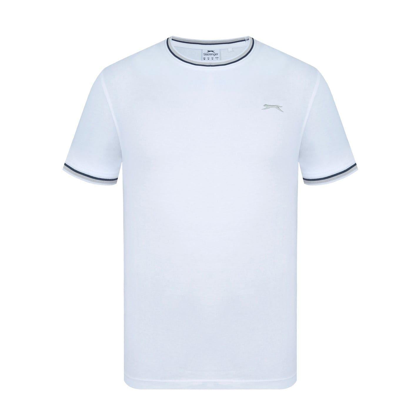 White - Front - Slazenger Mens Cotton T-Shirt