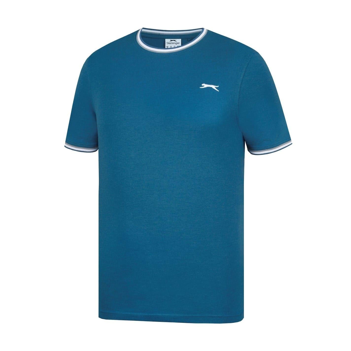 Teal - Side - Slazenger Mens Cotton T-Shirt