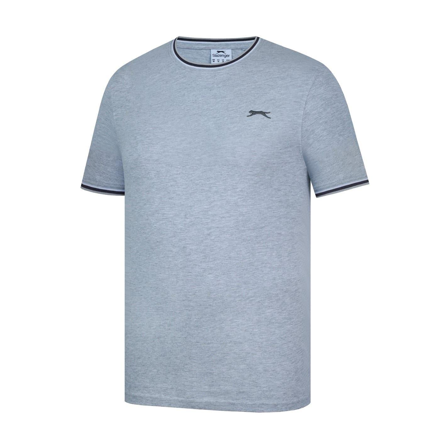 Grey Marl - Side - Slazenger Mens Cotton T-Shirt