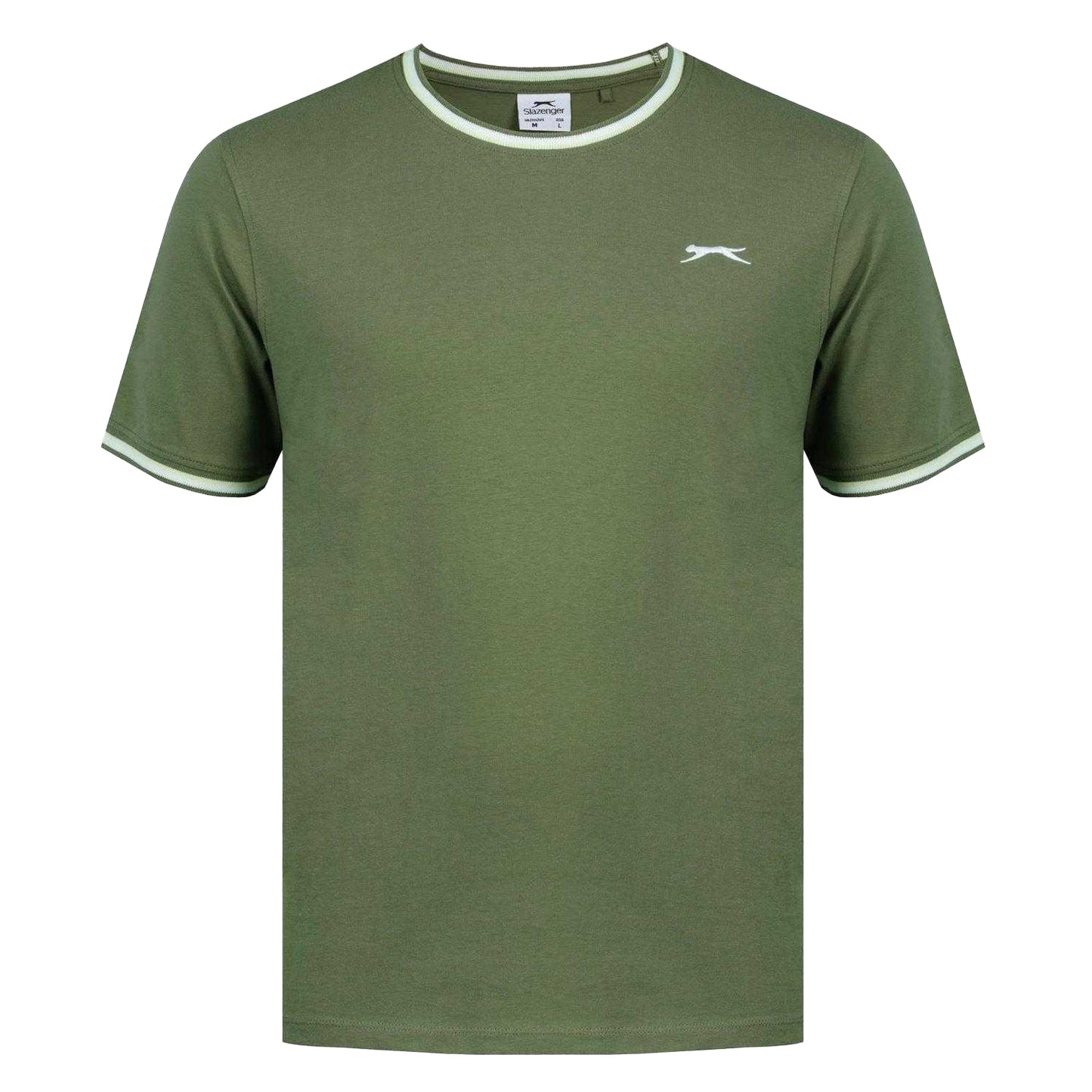 Khaki Green - Front - Slazenger Mens Cotton T-Shirt