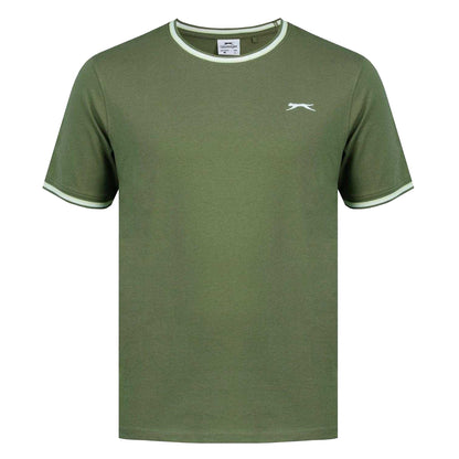 Khaki Green - Front - Slazenger Mens Cotton T-Shirt