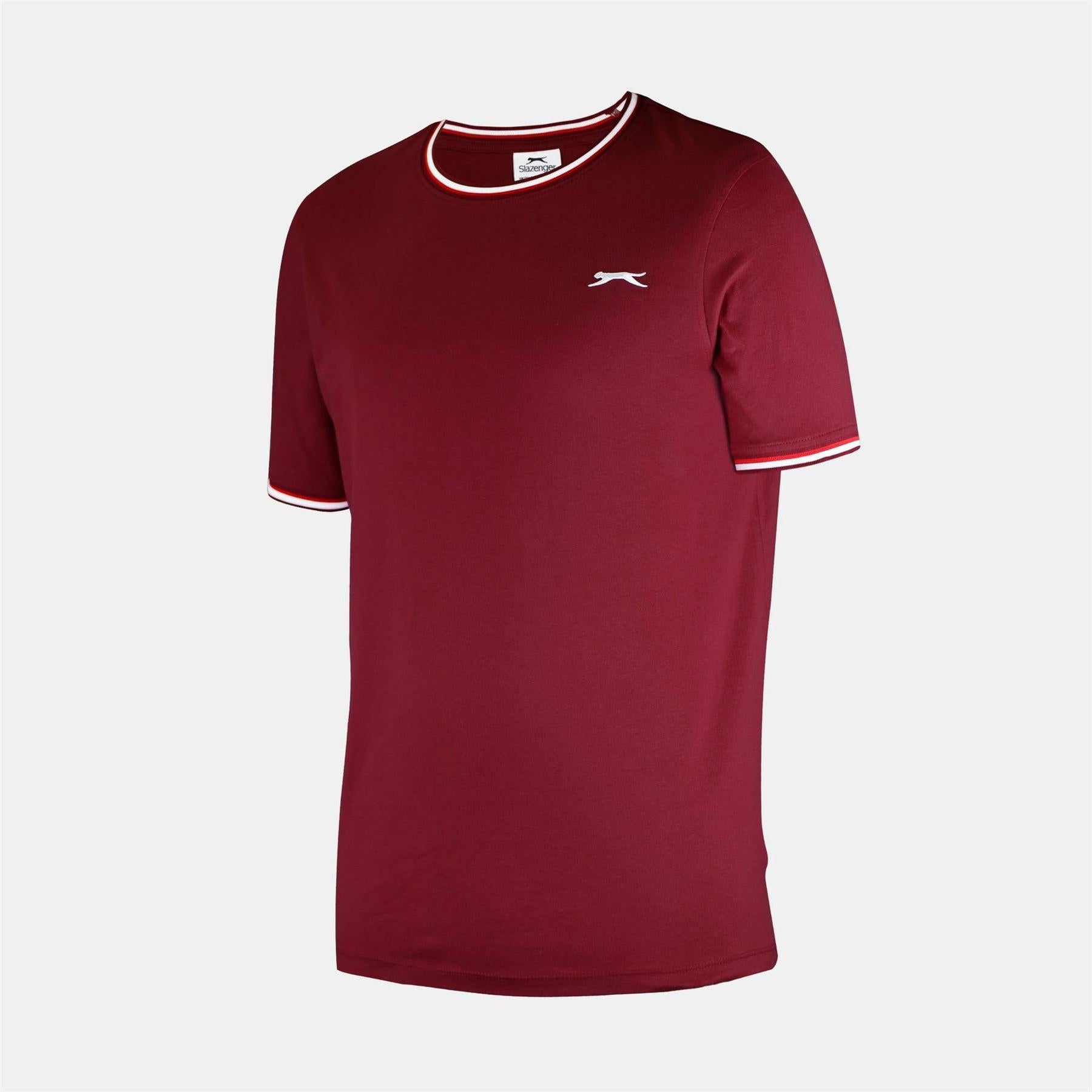 Burgundy Marl - Side - Slazenger Mens Cotton T-Shirt