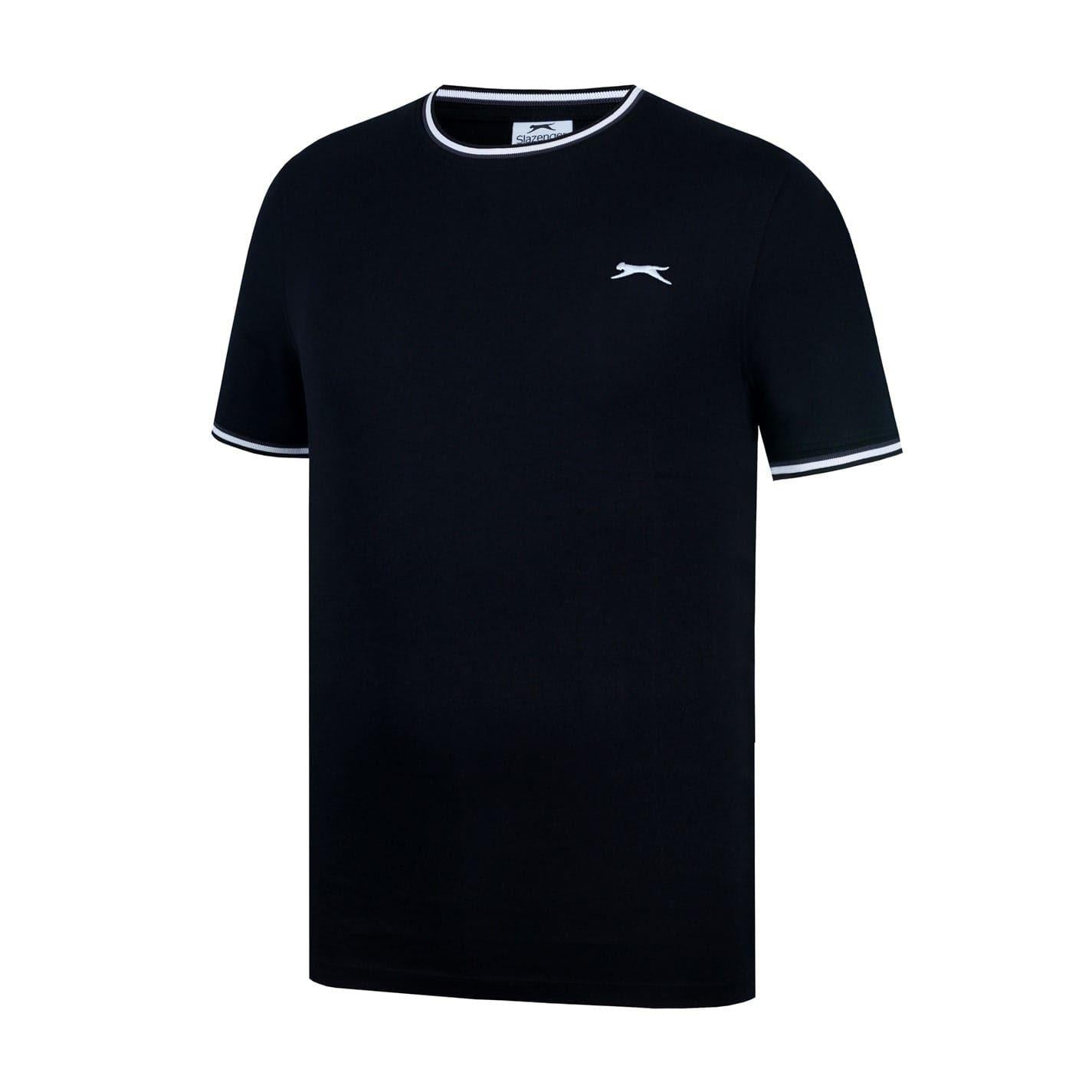Black - Side - Slazenger Mens Cotton T-Shirt