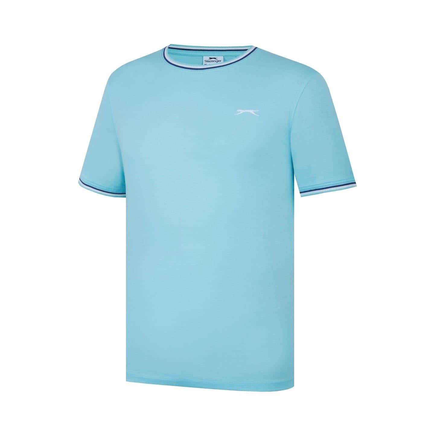 Aqua - Side - Slazenger Mens Cotton T-Shirt