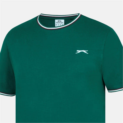 Bottle Green - Side - Slazenger Mens Cotton T-Shirt