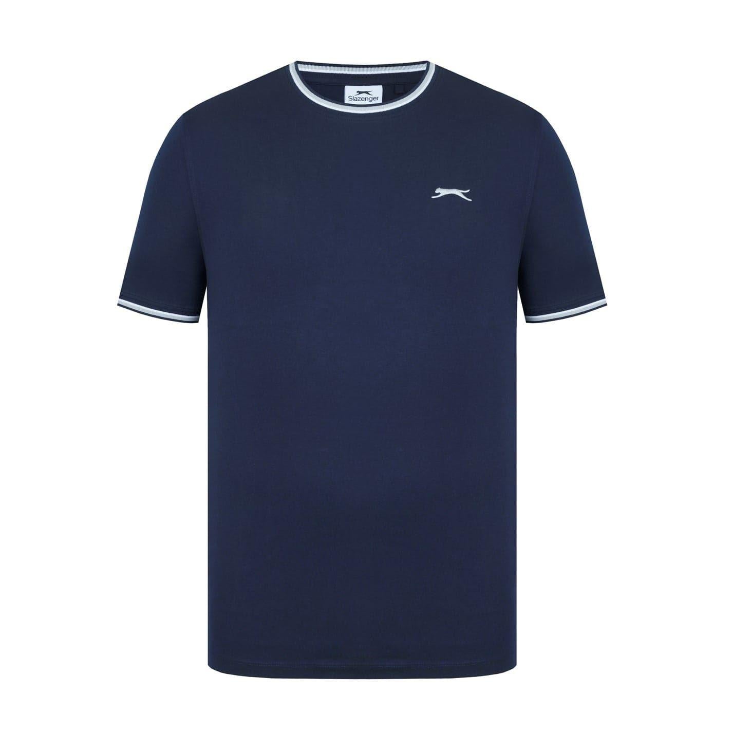 Navy - Front - Slazenger Mens Cotton T-Shirt