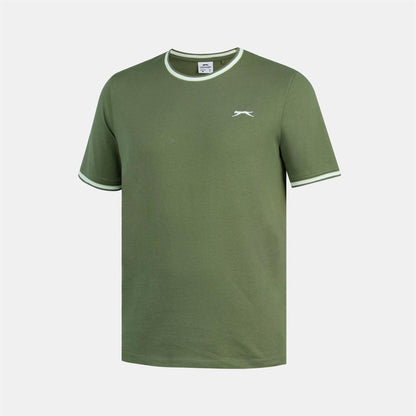 Khaki Green - Back - Slazenger Mens Cotton T-Shirt