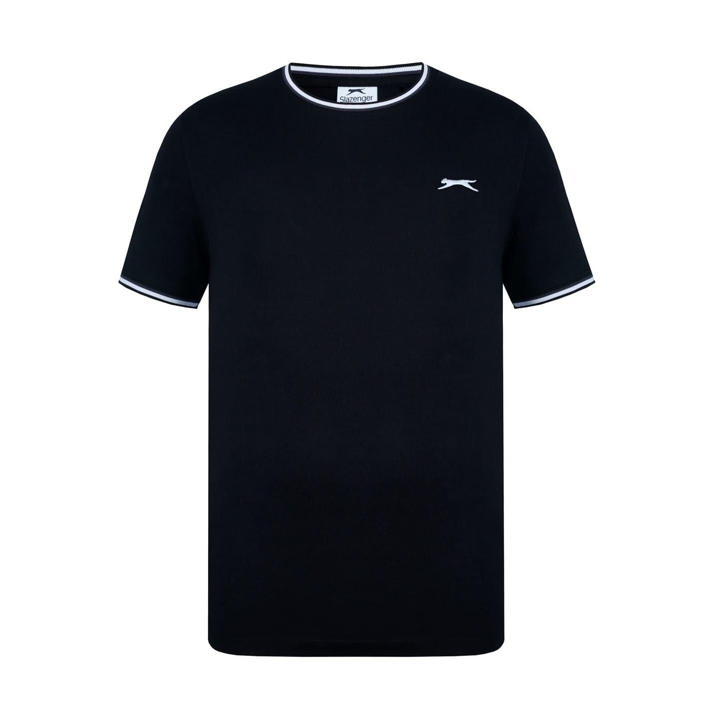 Black - Front - Slazenger Mens Cotton T-Shirt