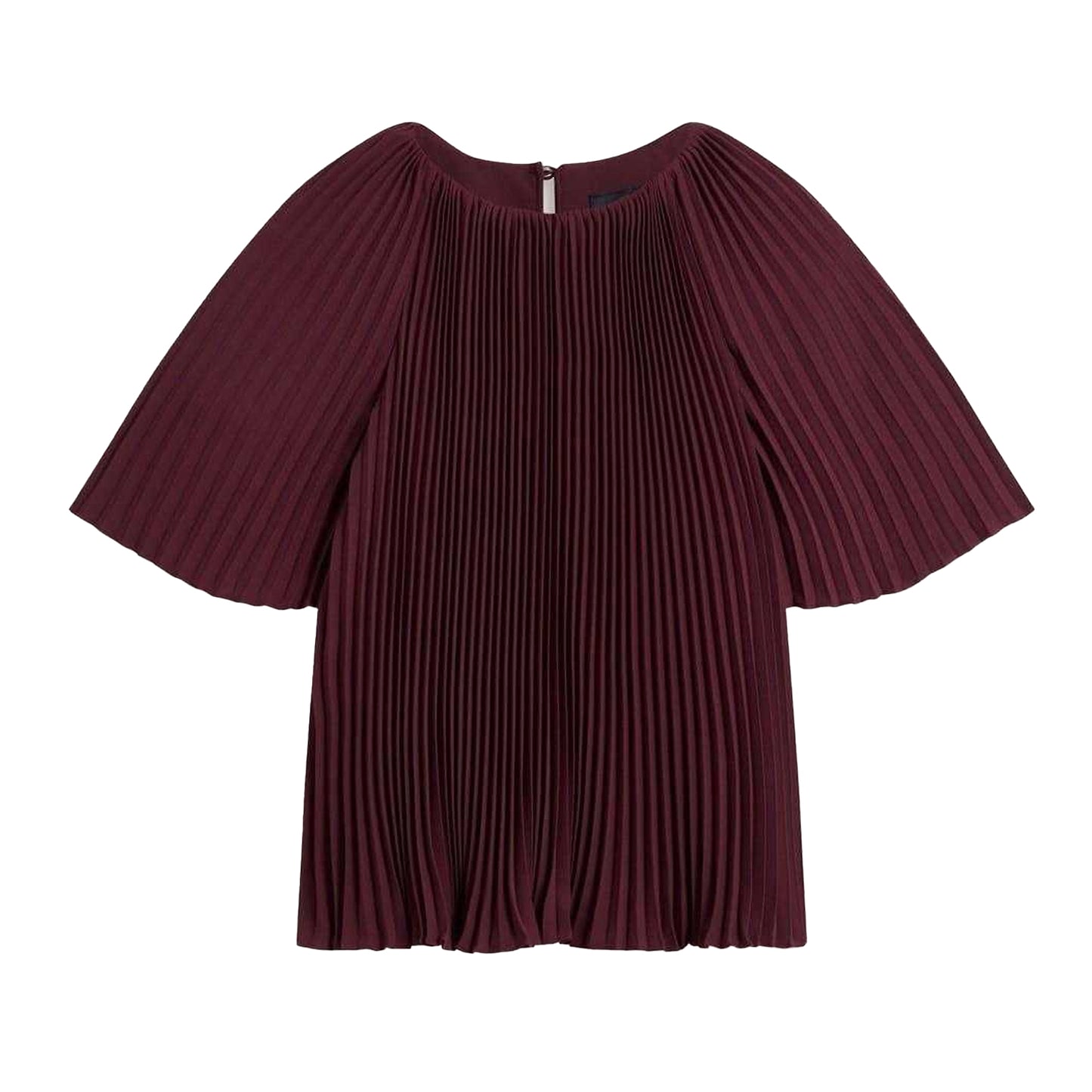 Oxblood - Front - Ted Baker Womens-Ladies Agara Pleated Crew Neck Blouse