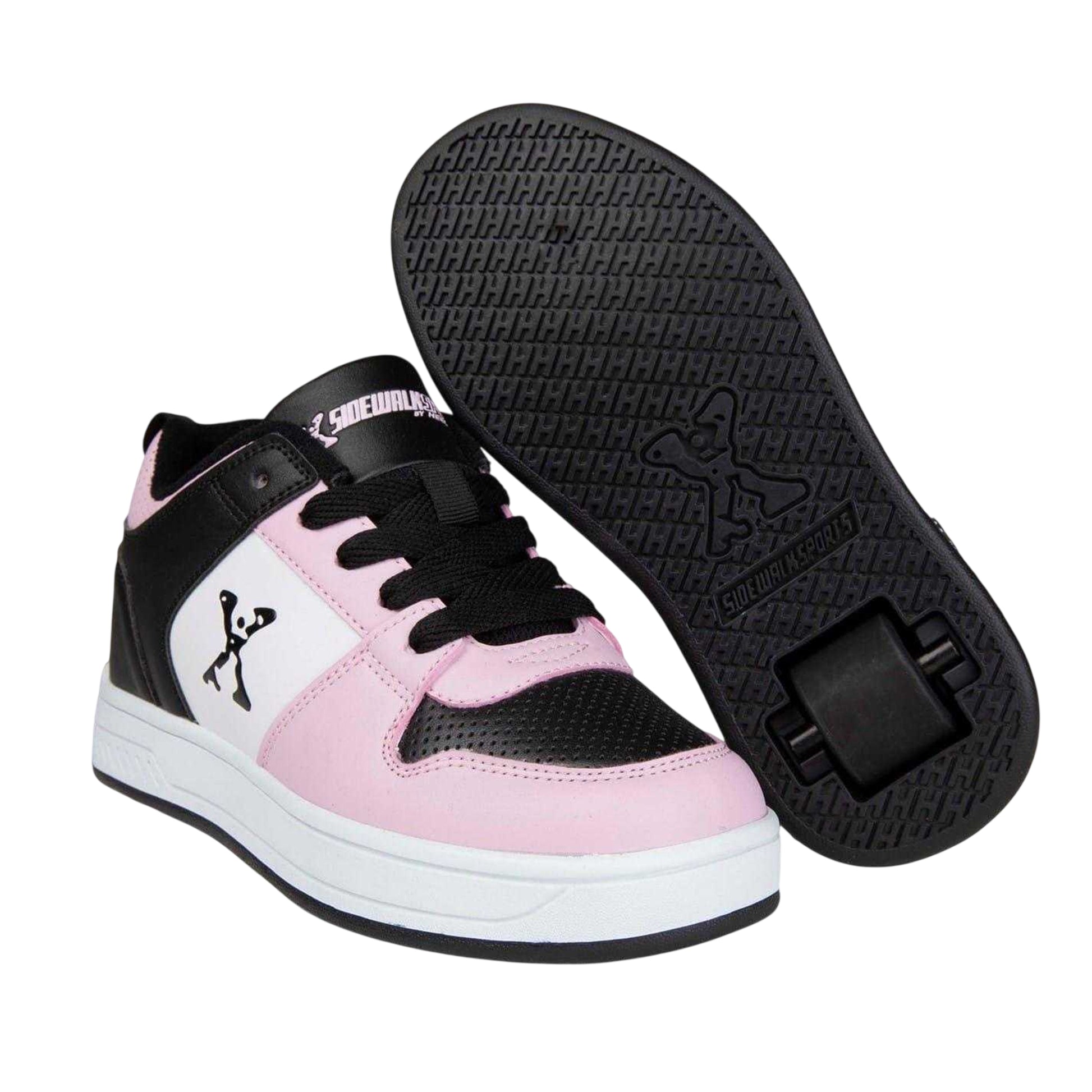 Black-Pink - Pack Shot - Sidewalk Sport Childrens-Kids Two Tone Trainers