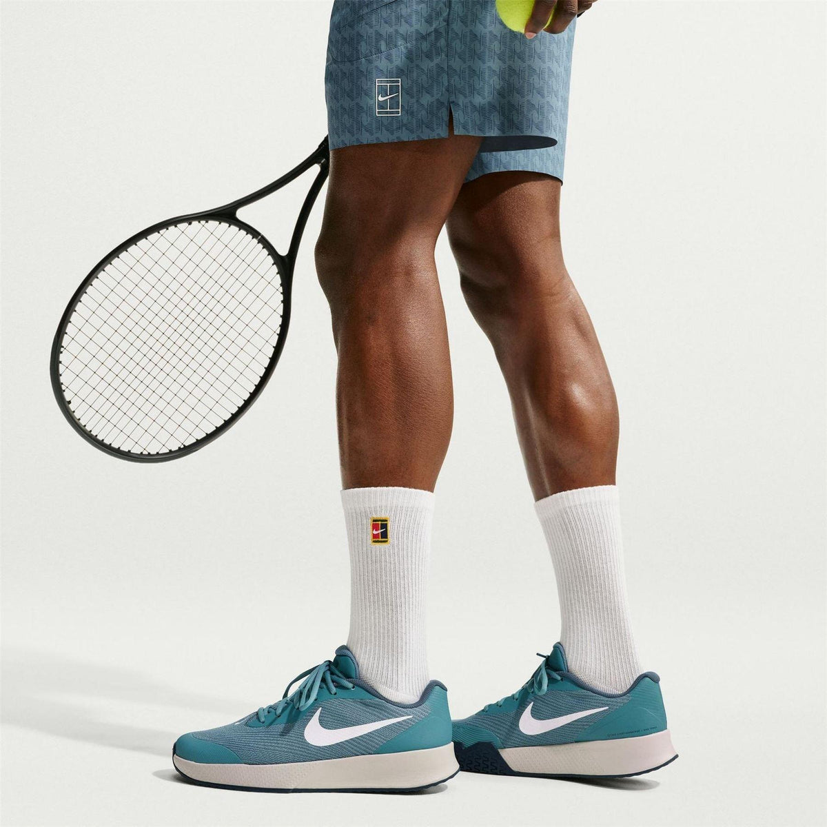 Blue-White - Side - Nike Mens Vapor Lite 3 Tennis Shoes
