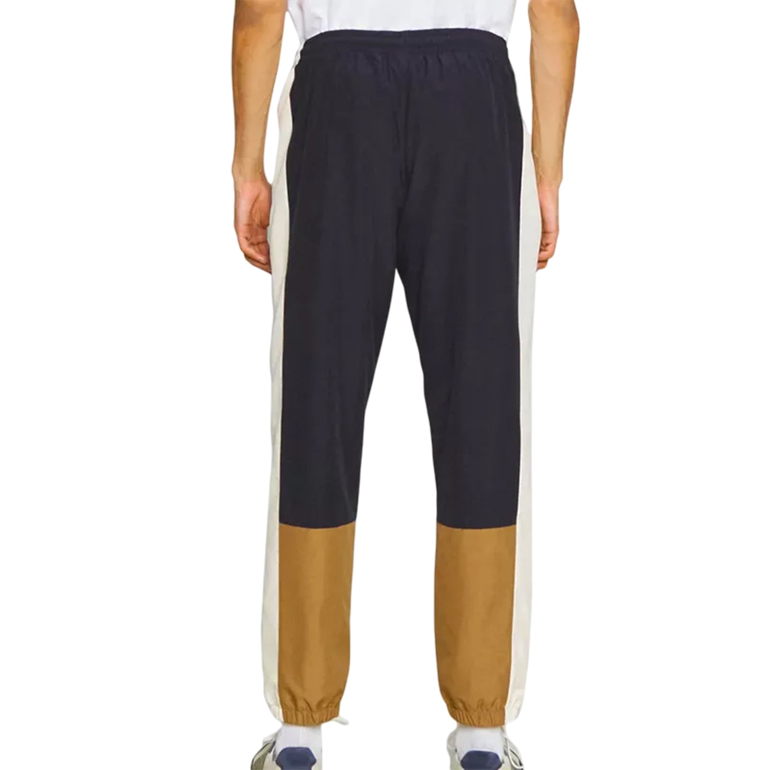 Navy-Brown - Back - Lacoste Mens Colour Block Tracksuit Bottoms