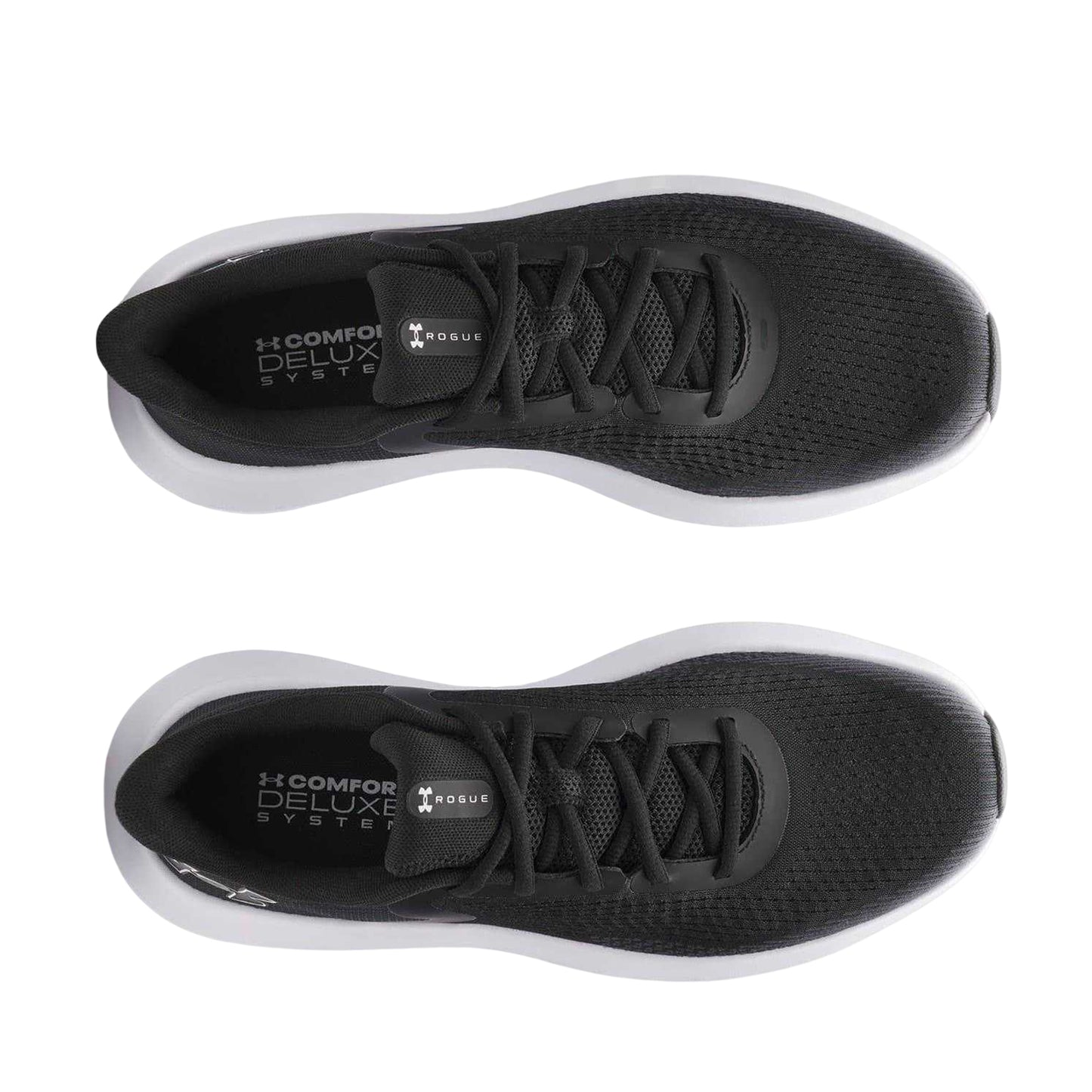 Black - Side - Under Armour Mens Charged Rogue 5 Low Cut Flat Trainers